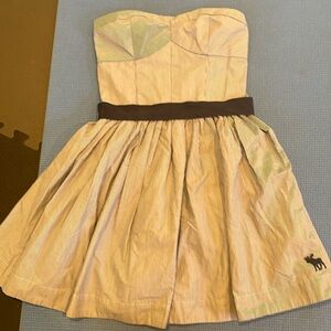 NWT Abercrombie blue white striped strapless mini dress size M